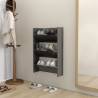 Wall Shoe Cabinet High Gloss Grey | Space-Saving Organizer