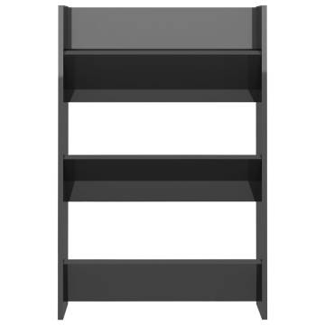 Wall Shoe Cabinet High Gloss Grey | Space-Saving Organizer