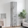 Stylish Highboard Concrete Grey - 34.5x34x180 cm