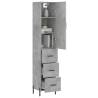 Stylish Highboard Concrete Grey - 34.5x34x180 cm