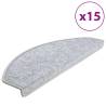 Carpet Stair Treads 15 pcs Light Grey | Hipomarket UK