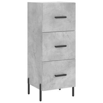 Stylish Highboard Concrete Grey - 34.5x34x180 cm