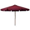 Outdoor Parasol with Wooden Pole 330 cm Burgundy Colour burgundy Quantity in Package 1 