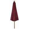 Outdoor Parasol with Wooden Pole - 330 cm Burgundy Shade