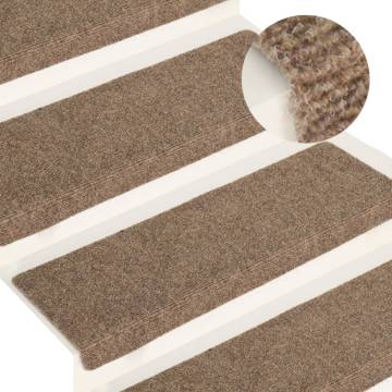 Stair Mats (15 pcs) - Needle Punch Cream 65x21 cm | Hipomarket