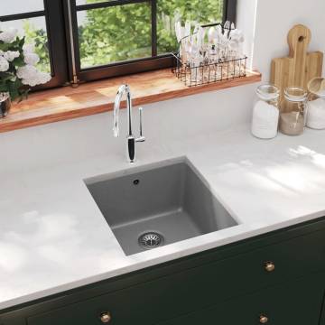 Granite Kitchen Sink Single Basin Grey - Hipomarket UK