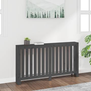 Radiator Cover Grey 153x19x84 cm Solid Wood Pine | HipoMarket