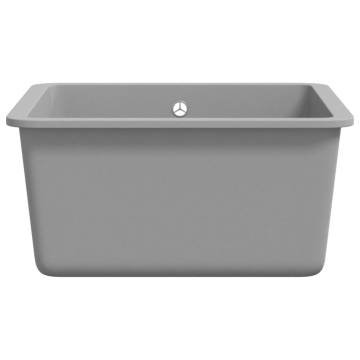 Granite Kitchen Sink Single Basin Grey - Hipomarket UK