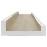 Stylish Wall Shelves - 2 pcs White & Sonoma Oak | HipoMarket