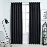 Blackout Curtains with Hooks – 2 pcs Black 140x225 cm