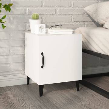 Stylish White Bedside Cabinet - Premium Engineered Wood | HipoMarket