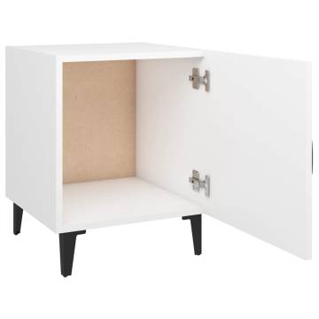 Stylish White Bedside Cabinet - Premium Engineered Wood | HipoMarket