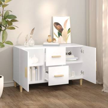 Elegant White Sideboard - 100x36x60 cm Engineered Wood