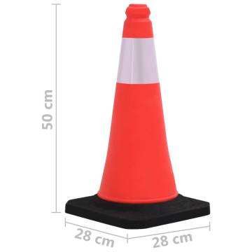 Reflective Traffic Cones with Heavy Bases - 4 pcs 50 cm