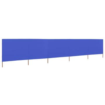 5-Panel Wind Screen Fabric 600x160 cm in Azure Blue | Hipomarket