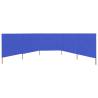 5-Panel Wind Screen Fabric 600x160 cm in Azure Blue | Hipomarket