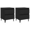 Stylish Black Bed Cabinets - 2 pcs | Hipo Market