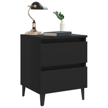 Stylish Black Bed Cabinets - 2 pcs | Hipo Market