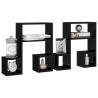 High Gloss Black Wall Shelf - Stylish 2 pcs Set | HipoMarket