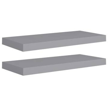 Stylish Floating Wall Shelves - 2 pcs Grey - Hipomarket