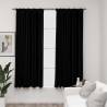 Linen-Look Blackout Curtains - Black 140x175 cm | HipoMarket