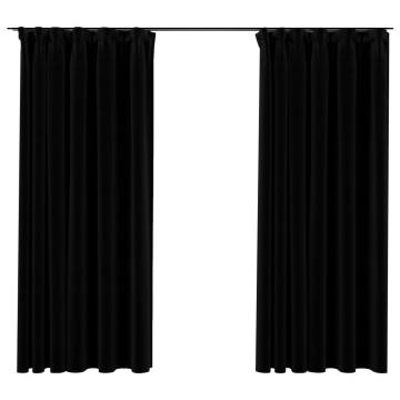 Linen-Look Blackout Curtains - Black 140x175 cm | HipoMarket