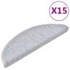 Light Grey Carpet Stair Treads | 15 pcs Non-Slip Mats