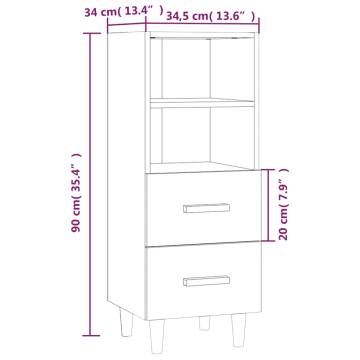 Stylish Brown Oak Sideboard - 34.5x34x90 cm - Engineered Wood