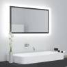 LED Bathroom Mirror High Gloss Grey - Contemporary Style