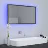 LED Bathroom Mirror High Gloss Grey - Contemporary Style