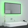 LED Bathroom Mirror High Gloss Grey - Contemporary Style