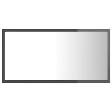 LED Bathroom Mirror High Gloss Grey - Contemporary Style