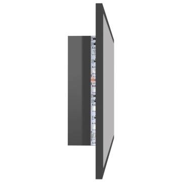 LED Bathroom Mirror High Gloss Grey - Contemporary Style