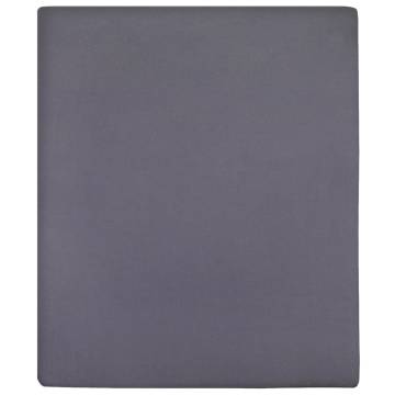 Jersey Fitted Sheets 2 pcs Anthracite 140x200 cm Cotton | HipoMarket