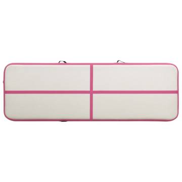 Inflatable Gymnastics Mat with Pump - 400x100 cm Pink