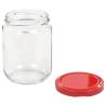 Glass Jam Jars with Red Lid - 96 pcs, 230 ml | HipoMarket