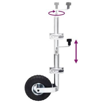 Jockey Wheel for Trailer with Split Clamp - 48 mm Galvanised Steel