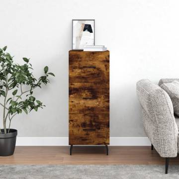 Modern Smoked Oak Sideboard - 34.5x34x90 cm | Hipomarket