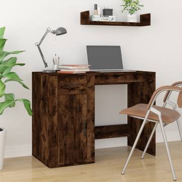 Smoked Oak Desk - Stylish Engineered Wood Design | Hipo Market