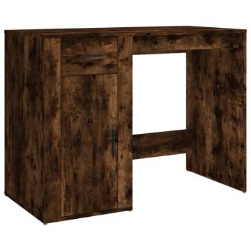 Smoked Oak Desk - Stylish Engineered Wood Design | Hipo Market