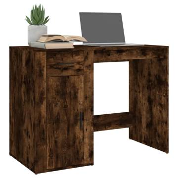 Smoked Oak Desk - Stylish Engineered Wood Design | Hipo Market