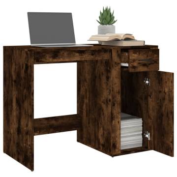 Smoked Oak Desk - Stylish Engineered Wood Design | Hipo Market