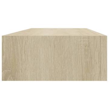 Elegant Wall-mounted Drawer Shelf in Oak - 60x23.5x10cm