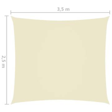 Sunshade Sail Oxford Fabric Rectangular 2.5x3.5m Cream