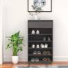 Shoe Cabinet Grey 60x34x105 cm - Solid Wood Pine Storage