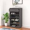 Shoe Cabinet Grey 60x34x105 cm - Solid Wood Pine Storage