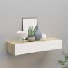 Wall-mounted Drawer Shelf Oak and White 60x23.5x10cm MDF Colour oak and white Size 60 x 23.5 x 10 cm Quantity in Package 1 Number of Pieces 