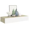 Wall-mounted Drawer Shelf Oak & White 60x23.5cm - HipoMarket