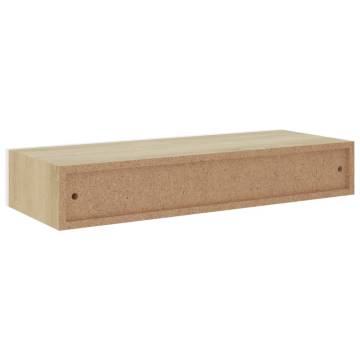 Wall-mounted Drawer Shelf Oak & White 60x23.5cm - HipoMarket