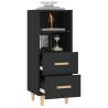 Stylish Black Sideboard - Engineered Wood | 34.5x34x90 cm